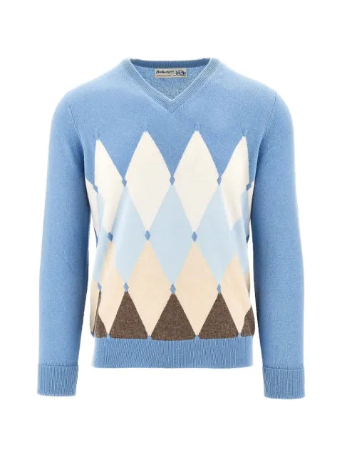 Ballantyne argyle-pattern V-neck sweater