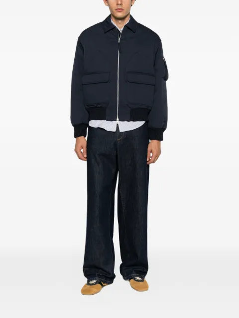 Maison Kitsuné logo-patch bomber jacket