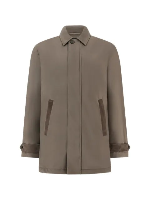 Paul & Shark Typhoon Platinum suede-trimmed car coat