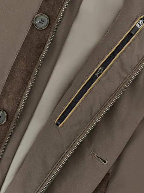 Paul & Shark Typhoon Platinum suede-trimmed car coat