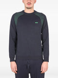 BOSS logo-print striped-panel sweater