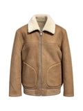 Poche Paris shearling-collar zip-up jacket