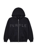 Purple Brand logo-patch zip-up hoodie