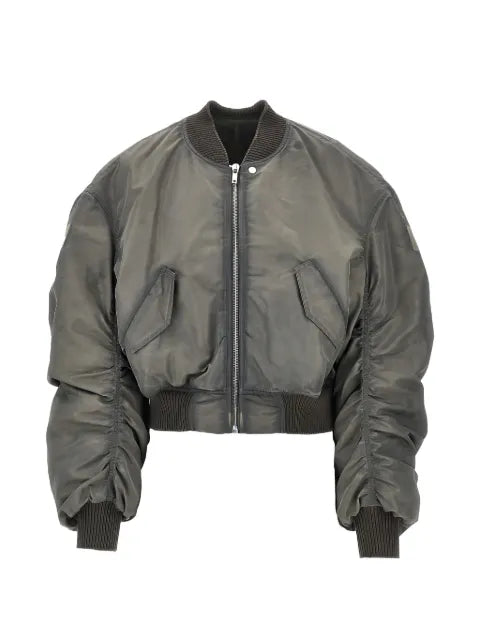 Rick Owens Secchia Flight cropped ruched-sleeve bomber jacket