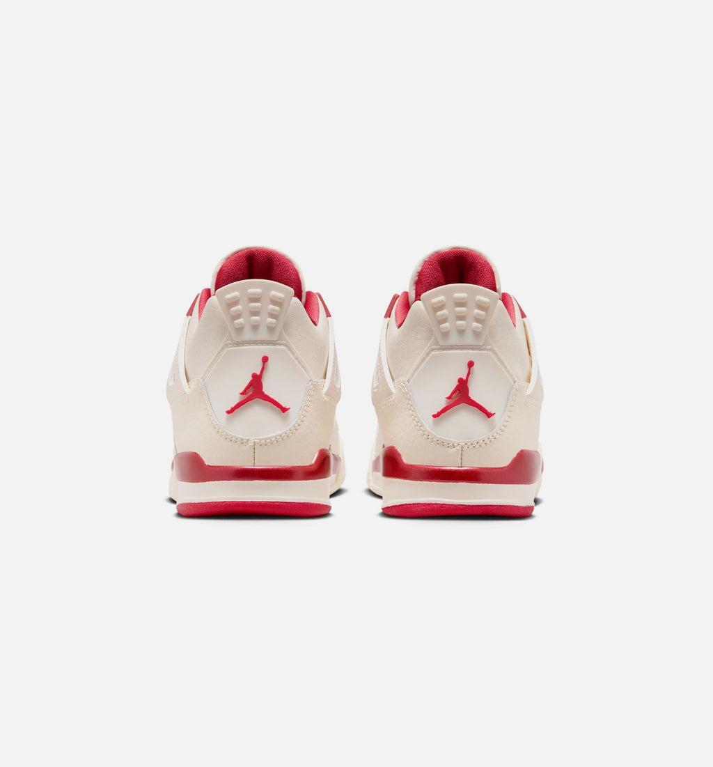 Air Jordan 4 Retro "Valentine's Day" Little Kids' Shoe – Pale Ivory/Sierra Red/Tough Red