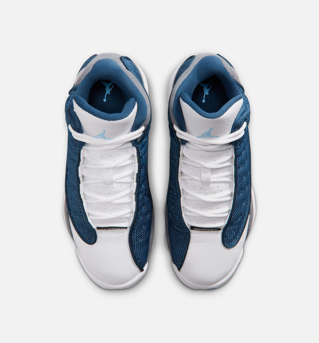 Air Jordan 13 Retro Navy And Flint Grey Grade School Lifestyle Shoes - Navy/University Blue/Flint Grey/White