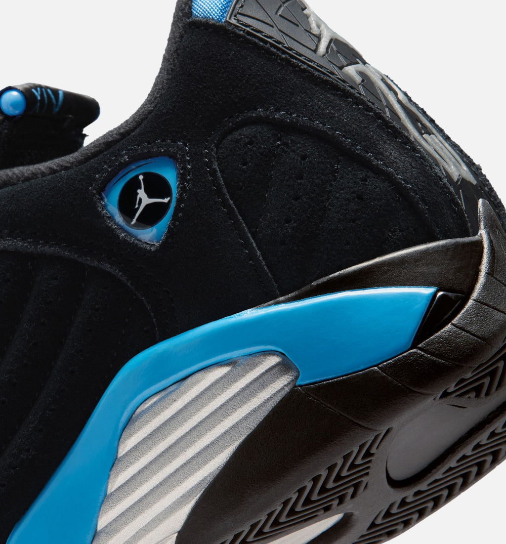 Air Jordan 14 Retro Black and University Blue Big Kids' Sneakers - Black/White/University Blue