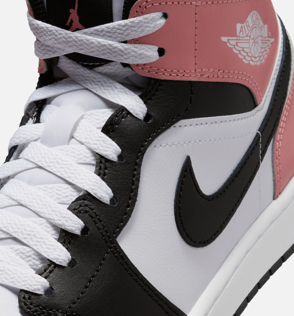 Air Jordan 1 Mid Men's Lifestyle Sneakers - White/Rust Pink/Black