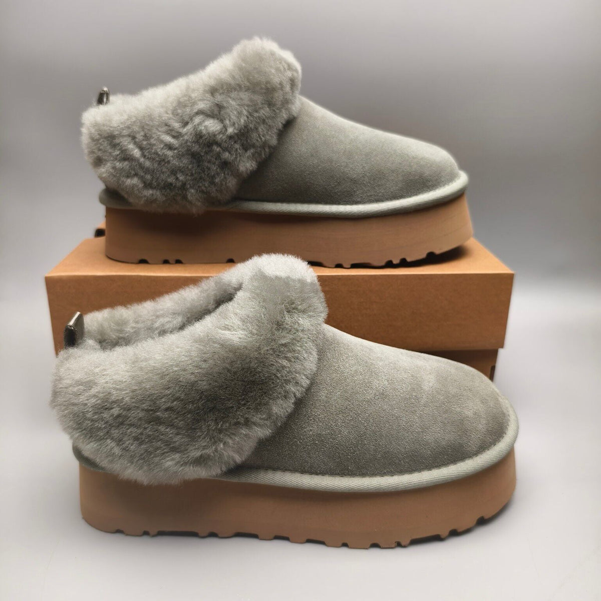 Green Chunky Sole Suede Slip-On Loafers — New Arrival | In Stock