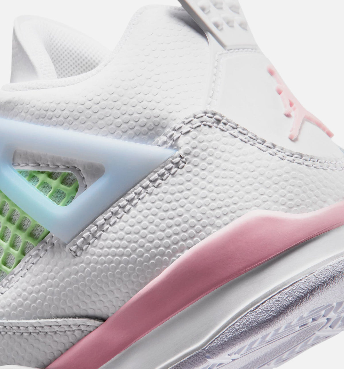 Air Jordan 4 Retro Medium Soft Pink Preschool Girls' Sneakers - White/Medium Soft Pink/Half Blue