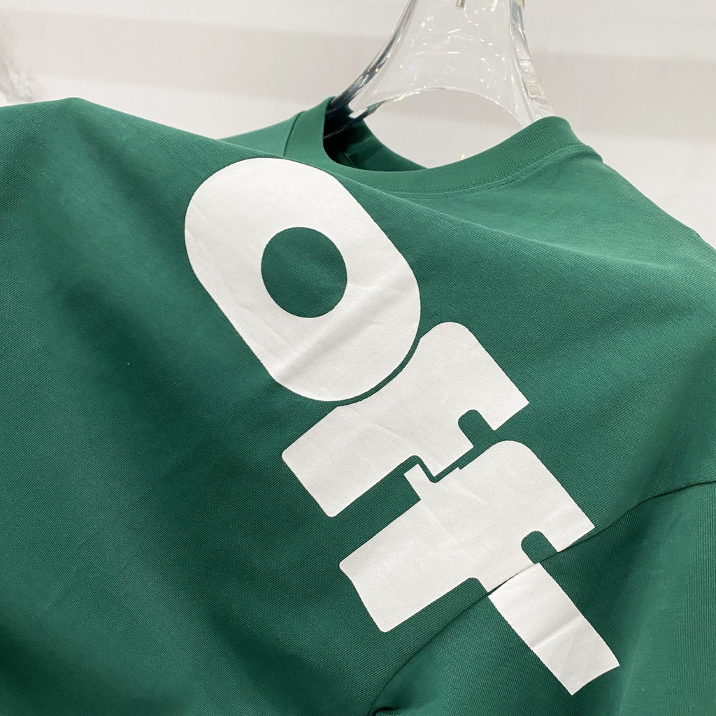 Off-White Oversized Letter Graphic Short Sleeve Crew Neck T-Shirt