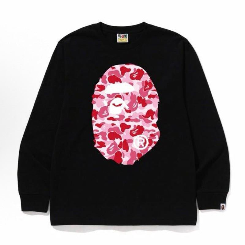 Bape Baby Milo Camo Ape Head Graphic Oversized Long Sleeve Tee Street