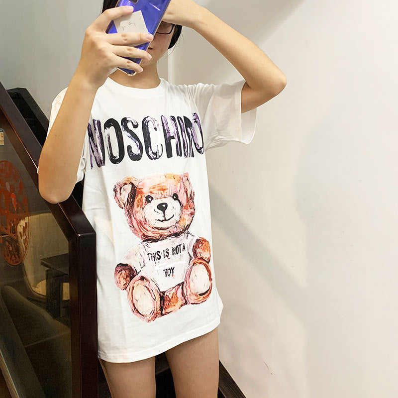 Moschino T-shirt Loose Round Neck T-shirt