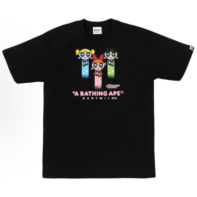Bape Multi‑Graphic Ape Head Oversized Tee Streetwear Unisex