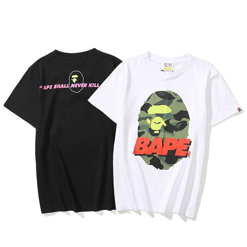 Bathing Ape T-Shirt Summer Pink Letter Print Short-Sleeve T-shirt