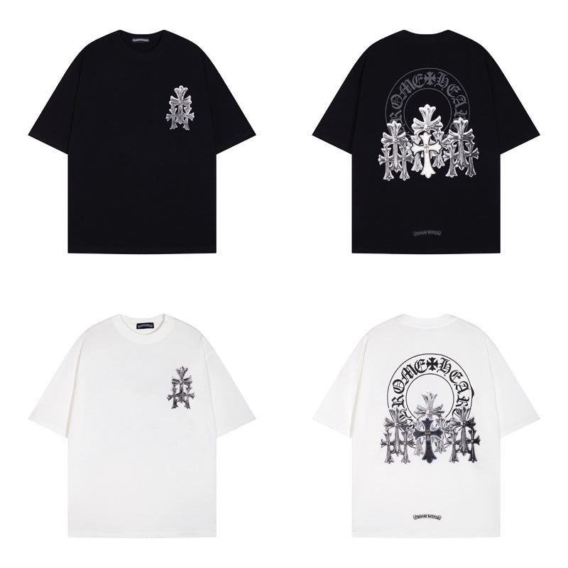 Chrome Hearts Multi‑Cross Graphic Oversized Tee Streetwear Unisex