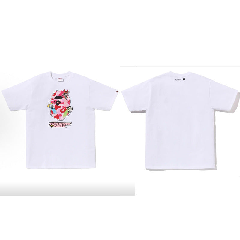 Bape Multi‑Graphic Ape Head Oversized Tee Streetwear Unisex