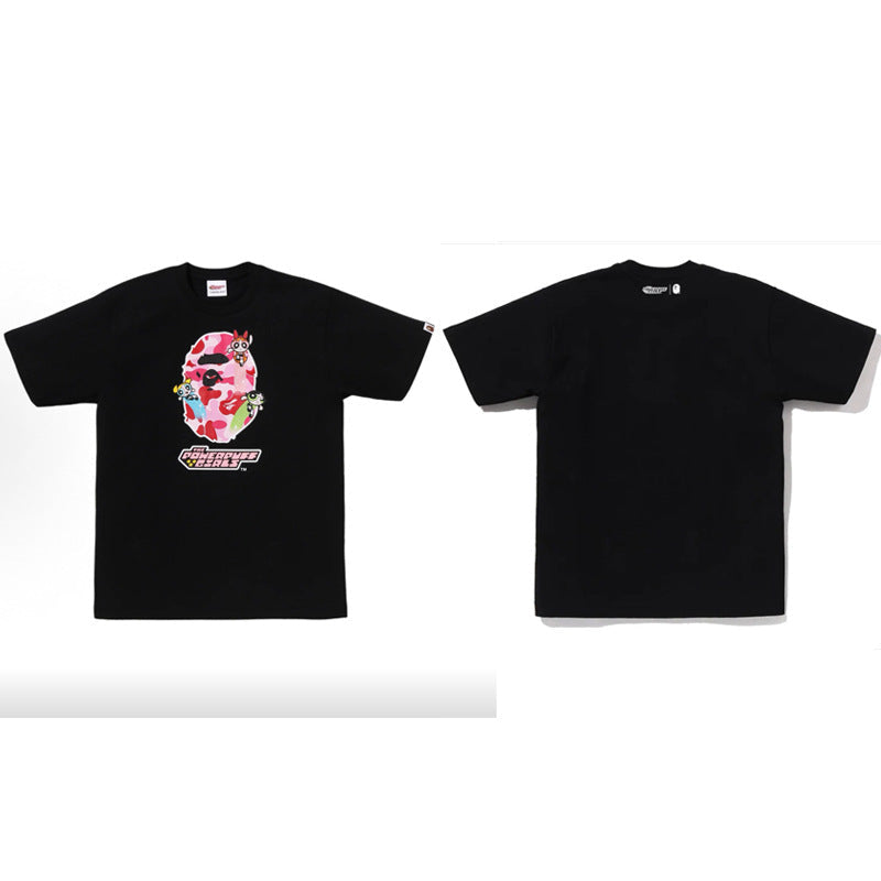 Bape Multi‑Graphic Ape Head Oversized Tee Streetwear Unisex