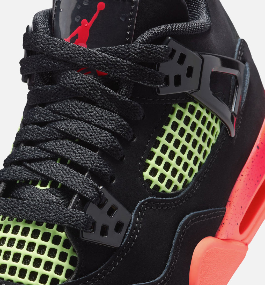 Air Jordan 4 Retro Black Infrared 23 | Grade School Lifestyle Shoe | Black/Infrared 23/Bright Mango