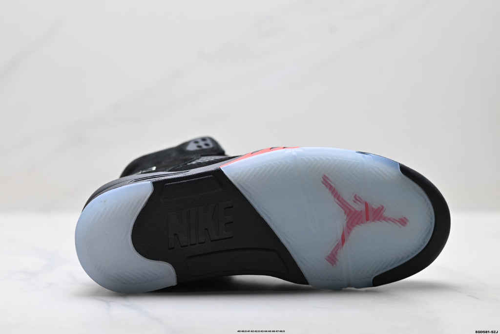 Air Jordan 5 Retro Black Fire Red Green Sneakers