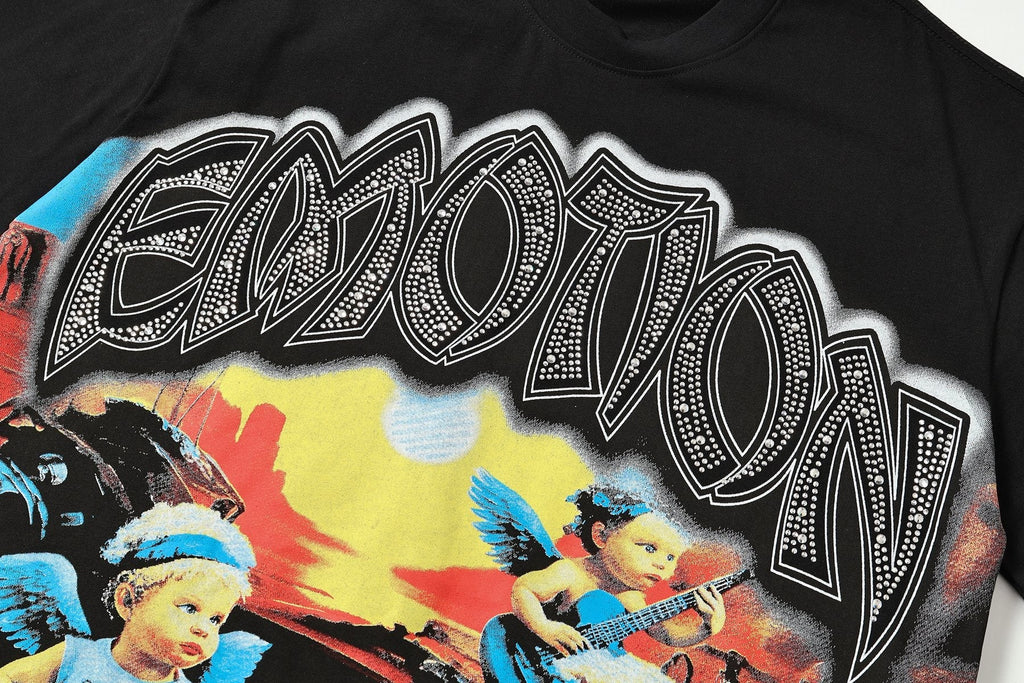 MIXED EMOTION Heat-Pressed Graphic T-Shirt