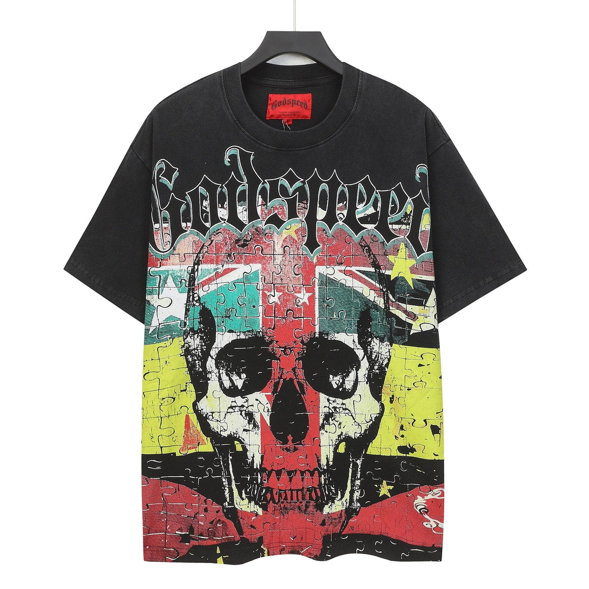 Godspeed Puzzle Skull Graphic T-Shirt