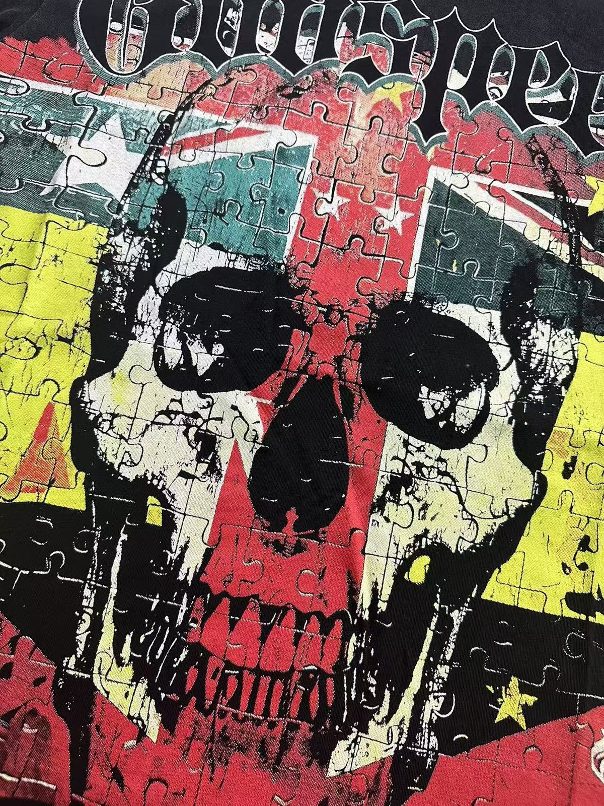 Godspeed Puzzle Skull Graphic T-Shirt