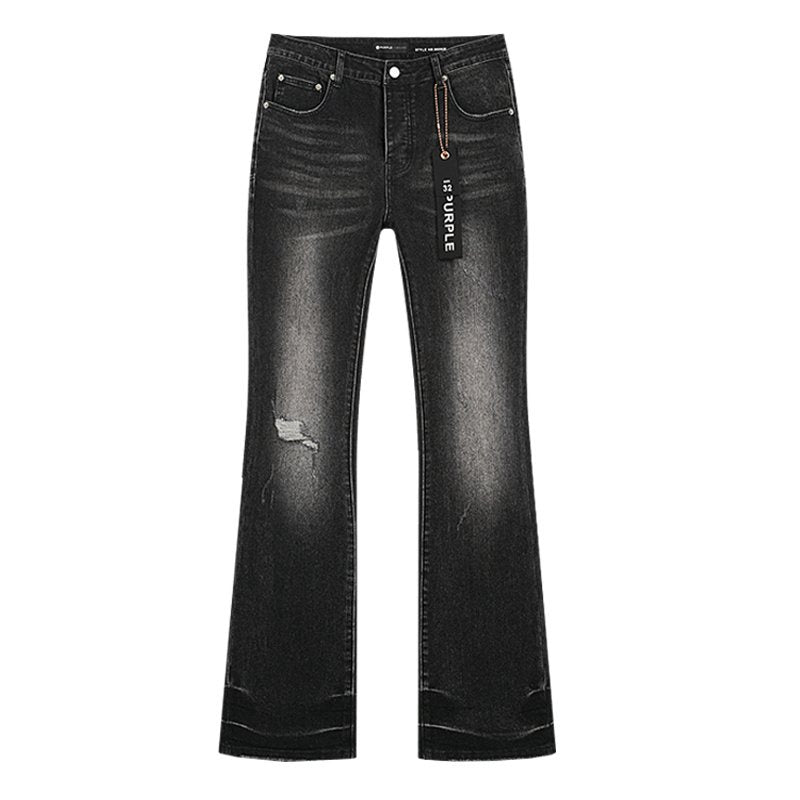Purple Brand Black Washed Flare Jeans