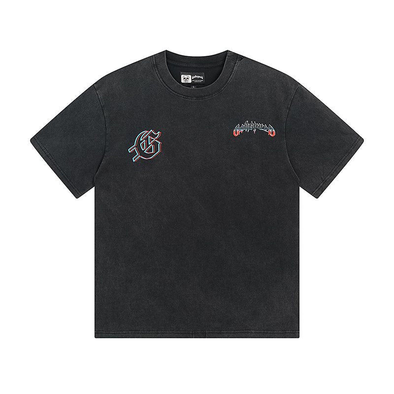 Godspeed Washed Black Skull Graphic T-Shirt