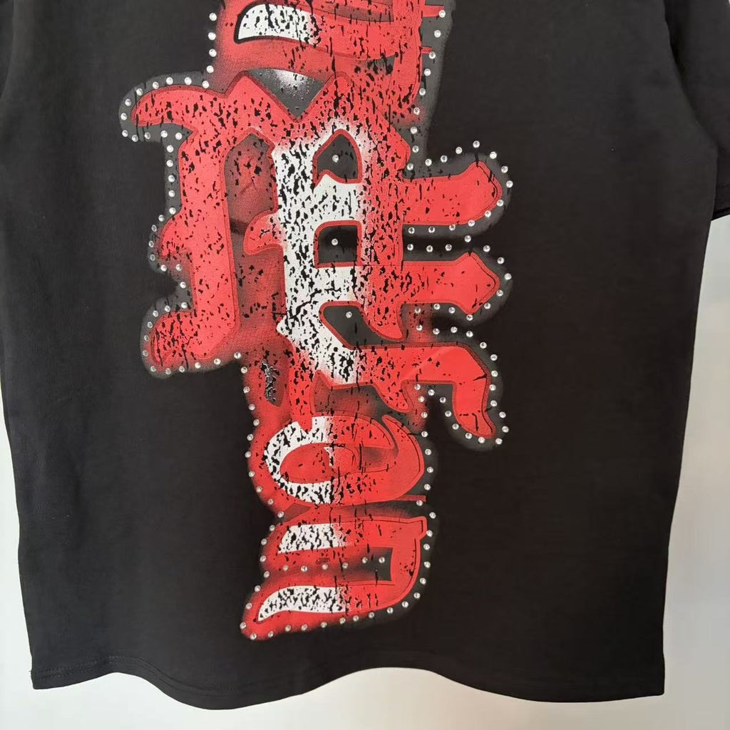 MIXED EMOTION Studded Wing Graphic T-Shirt