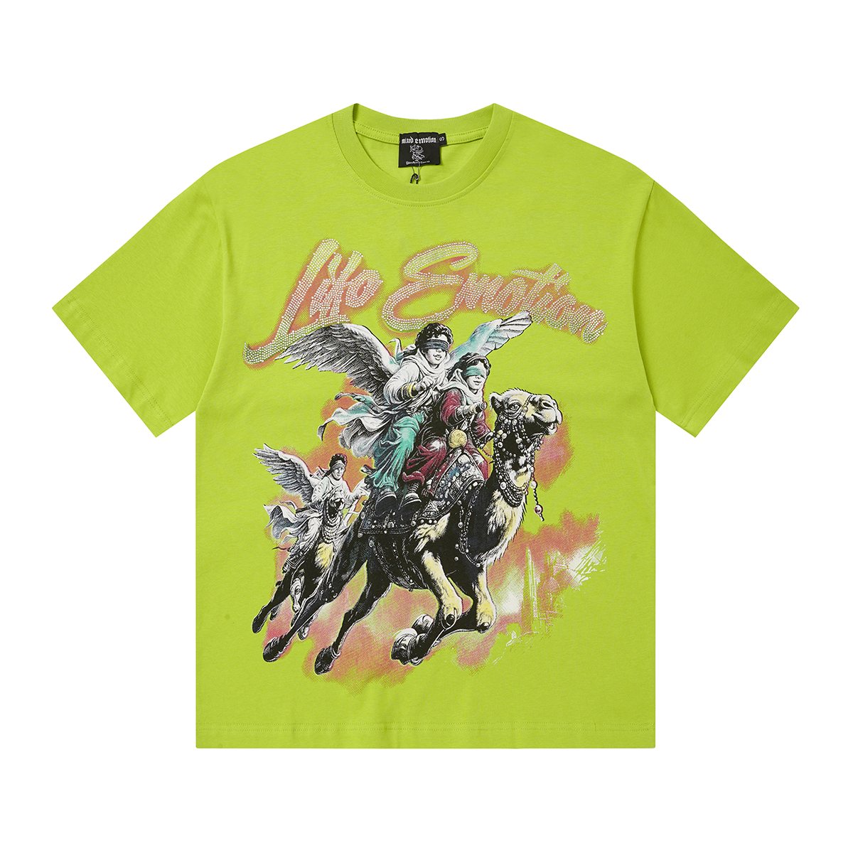 MIXED EMOTION Rhinestone Graphic Short-Sleeve T-Shirt