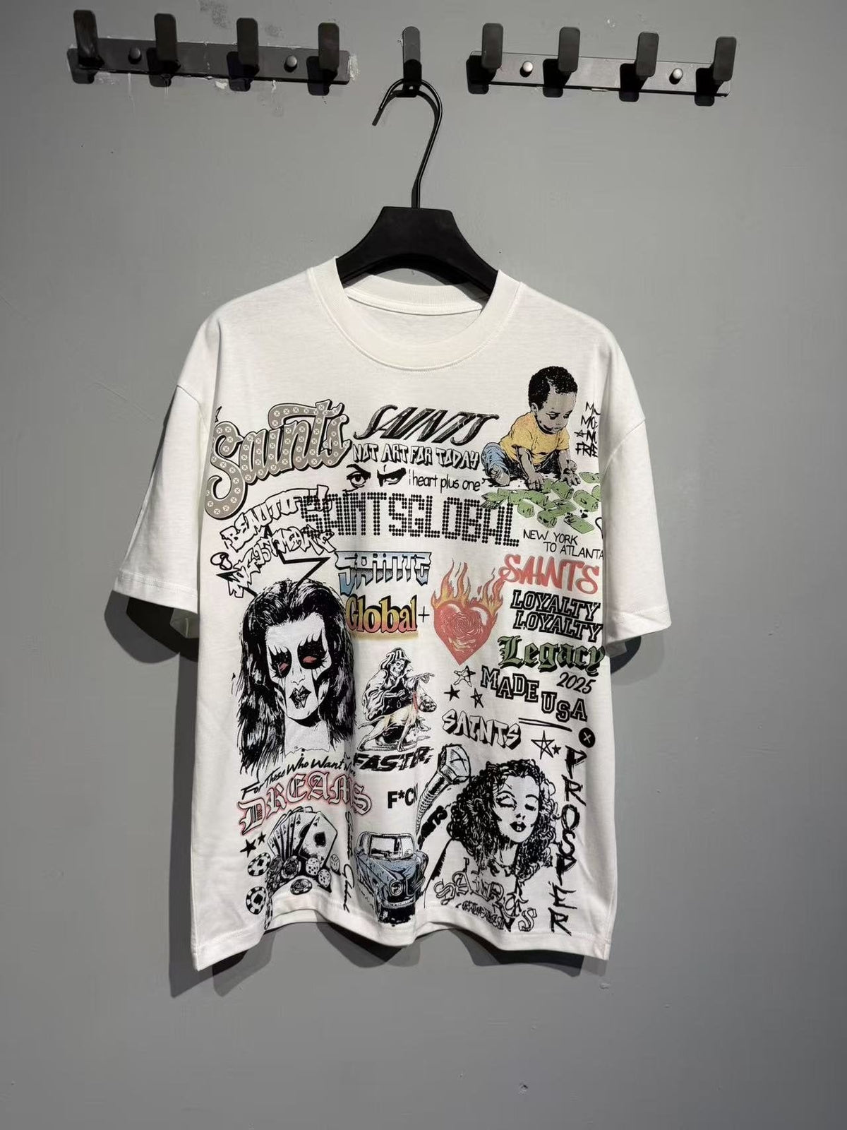 SAINT Global All-Over Collage Graphic T-Shirt