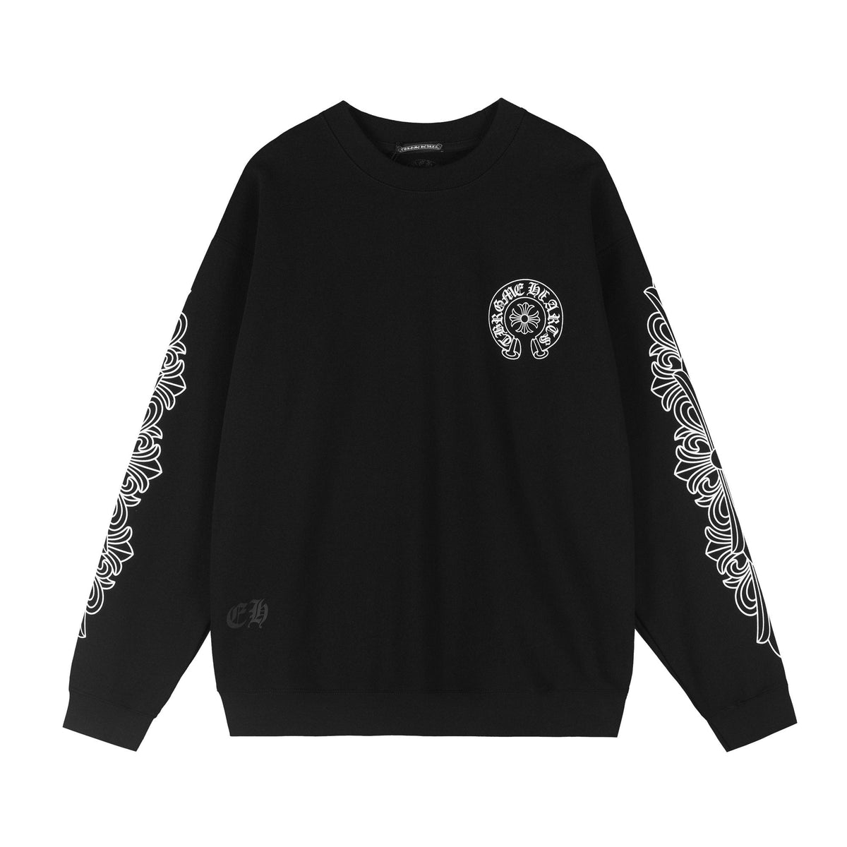 Chrome Hearts Front & Sleeve Graphic Crewneck Sweatshirt