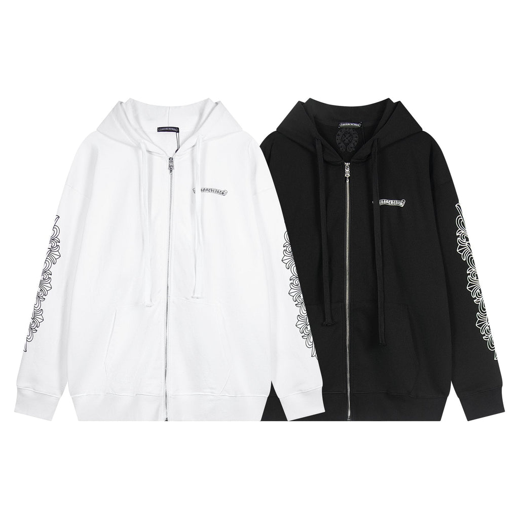 Chrome Hearts Horseshoe Cross Graphic Zip Hoodie