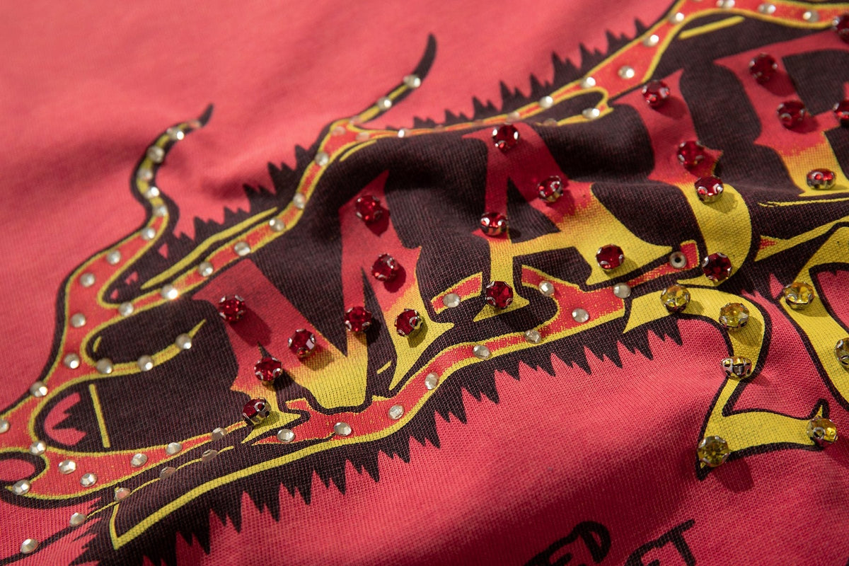 MAJESTIK Washed Red Graphic Short-Sleeve T-Shirt