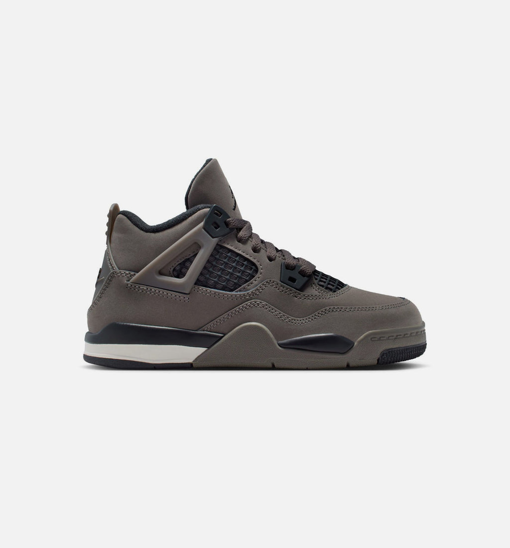 Air Jordan 4 Retro Cave Stone and Black | Preschool Lifestyle Shoe | Cave Stone/Black/Moon Fossil
