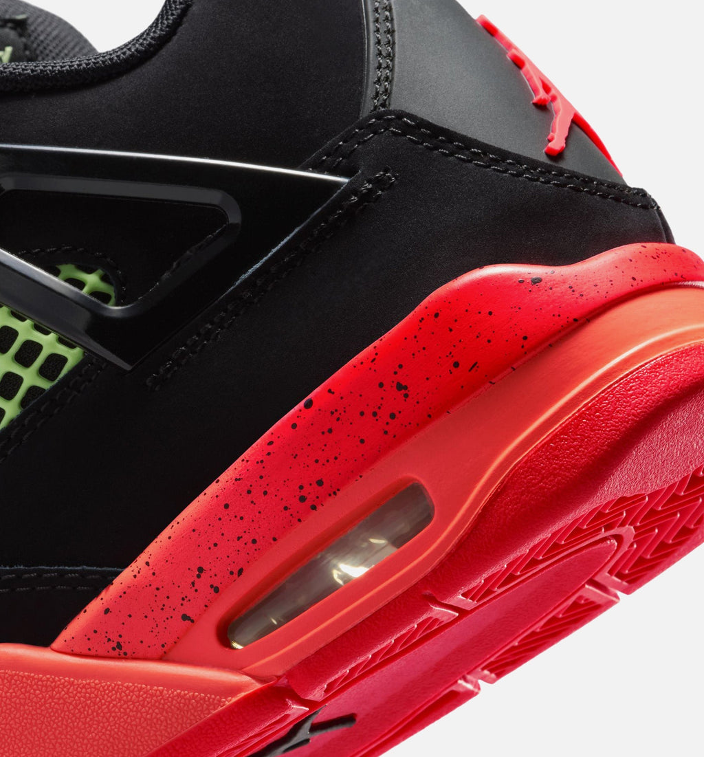 Air Jordan 4 Retro Black Infrared 23 | Grade School Lifestyle Shoe | Black/Infrared 23/Bright Mango