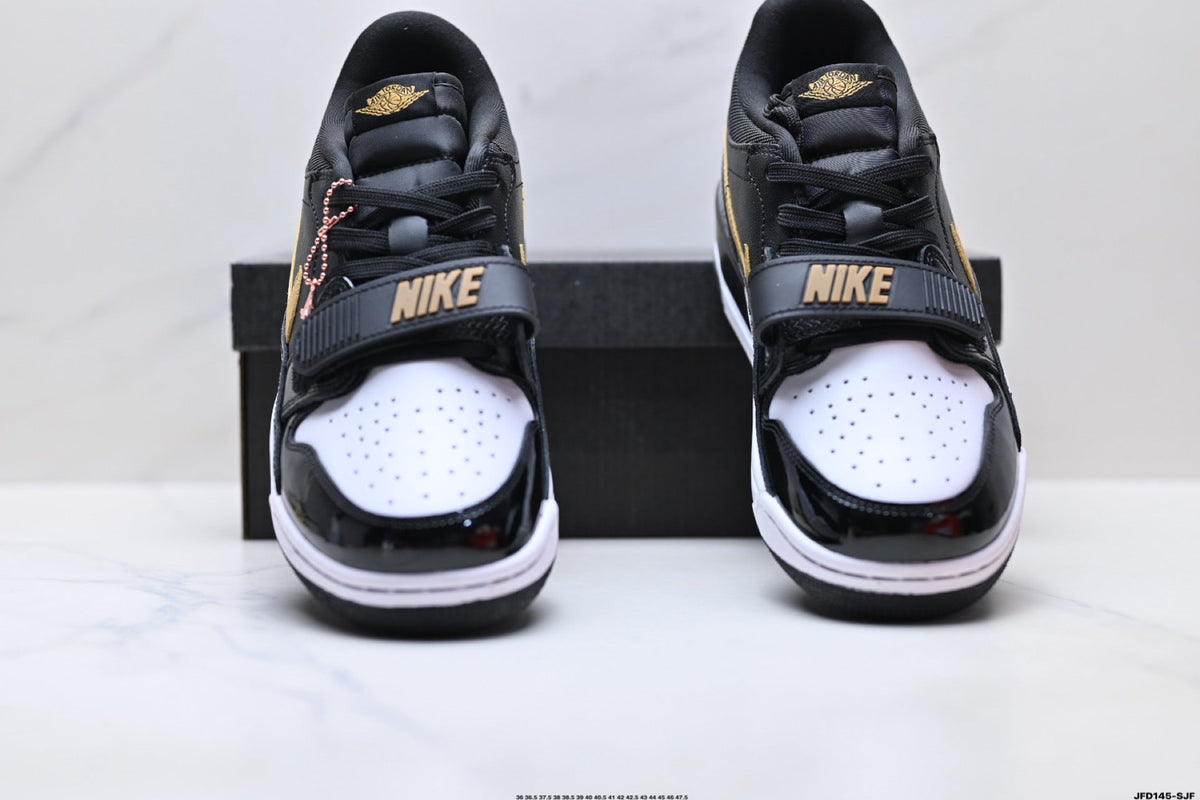 Jordan Legacy 312 Low Black White Metallic Gold Sneakers