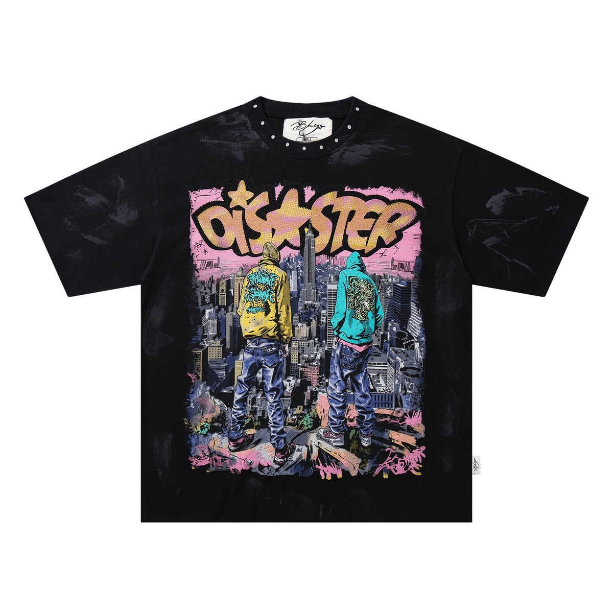 BKYS Revival Rhinestone City Graffiti Graphic T-Shirt