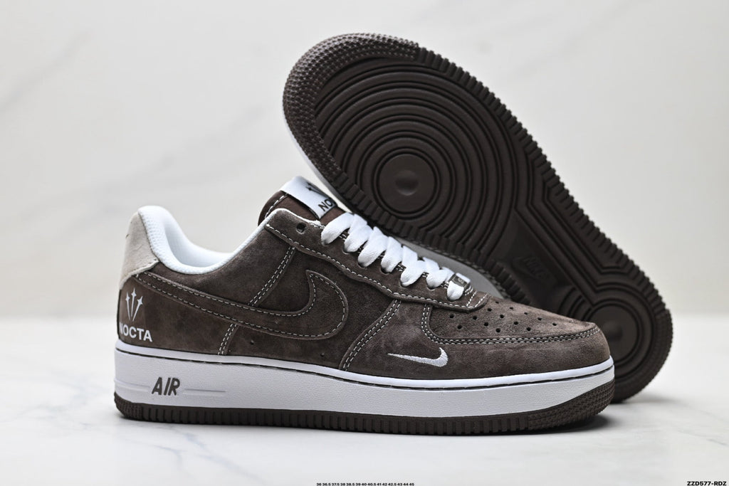 Nike Air Force 1 Low Brown White Unisex Sneakers Style 07
