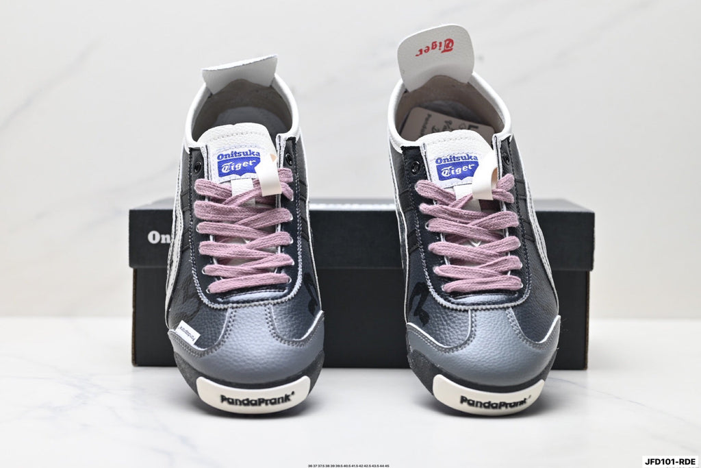 Onitsuka Tiger Retro Low Top Black Pink Silver Unisex Shoes Style 25