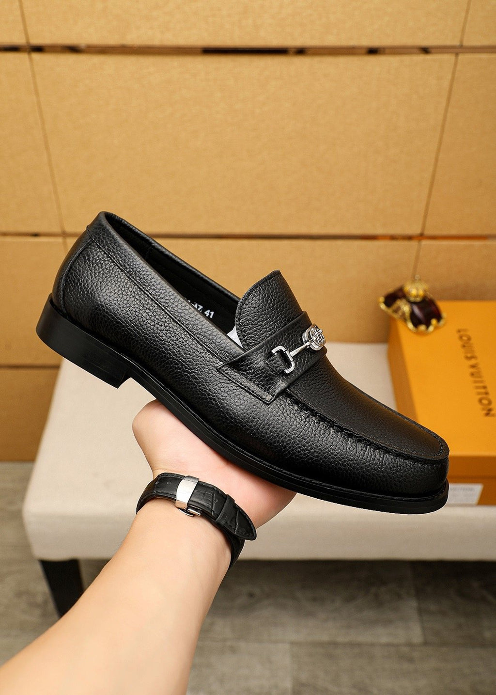 Louis Vuitton Black Hardware Loafers - Stitched Apron Toe