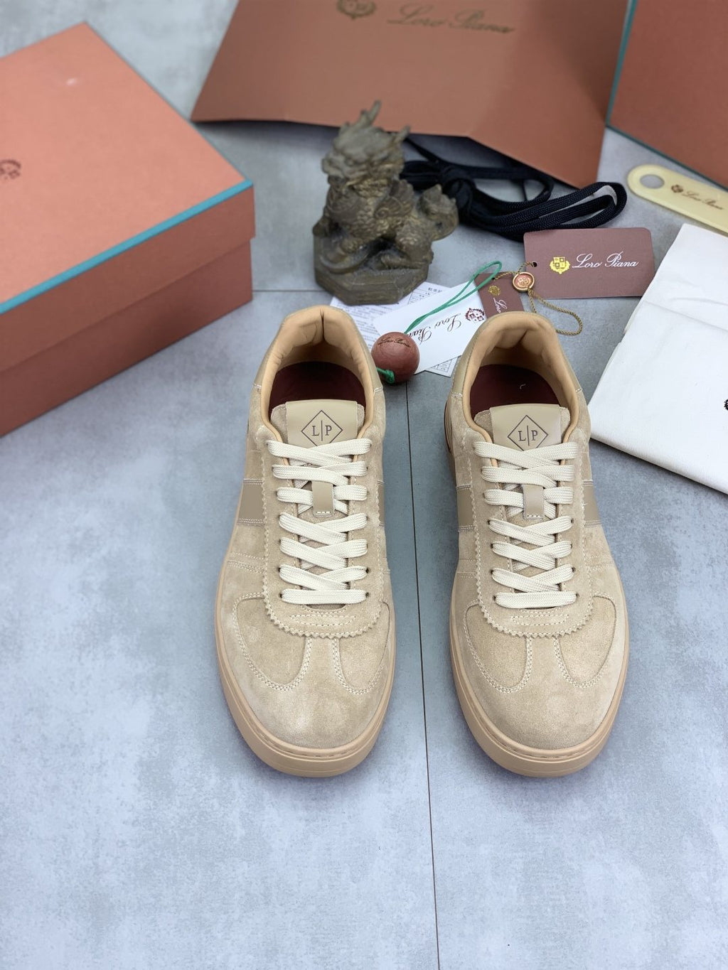 Loro Piana Beige Low-Top Sneakers
