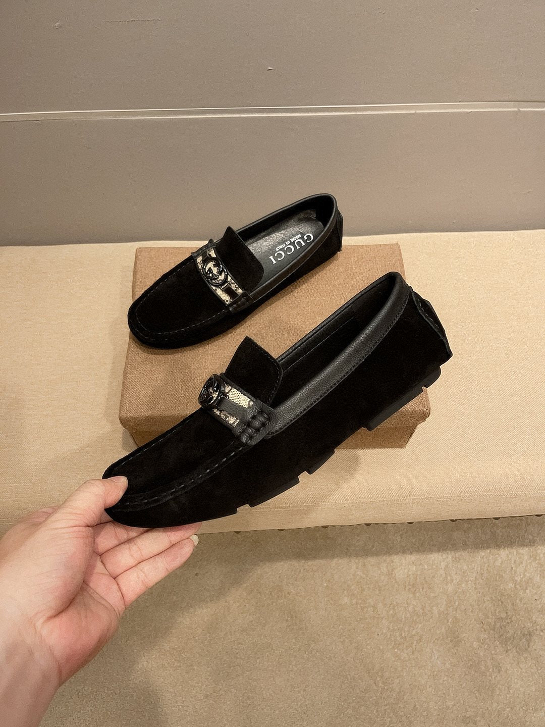 Gucci Black Horsebit Loafers - Low-Profile Sole