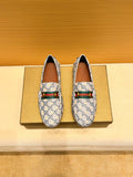 Gucci Patterned Web Driving Loafers