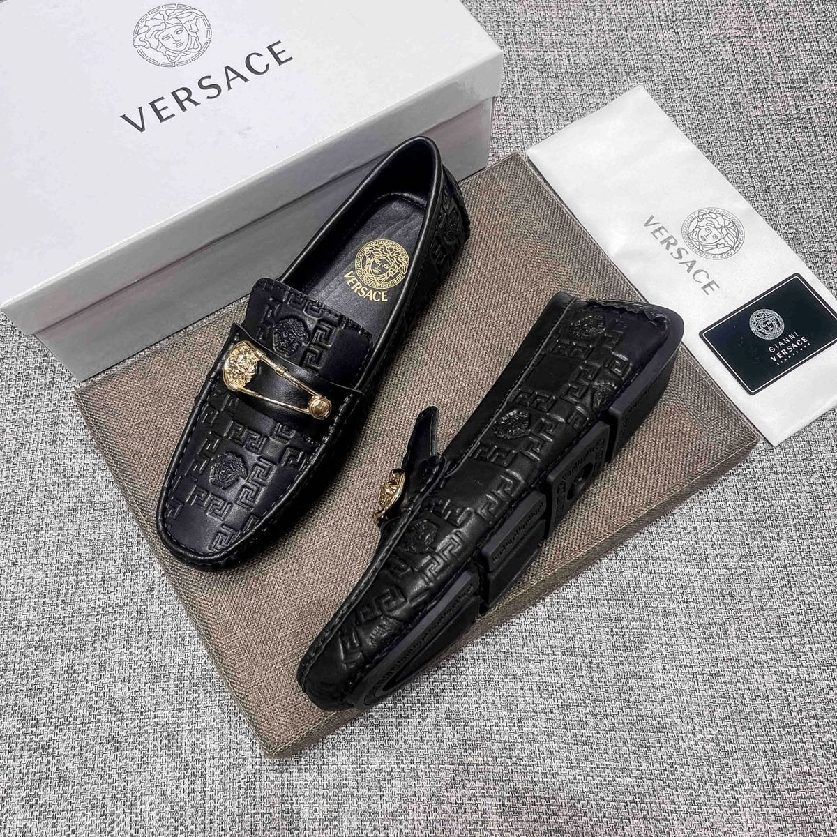Versace Men's Embossed Medallion Loafers