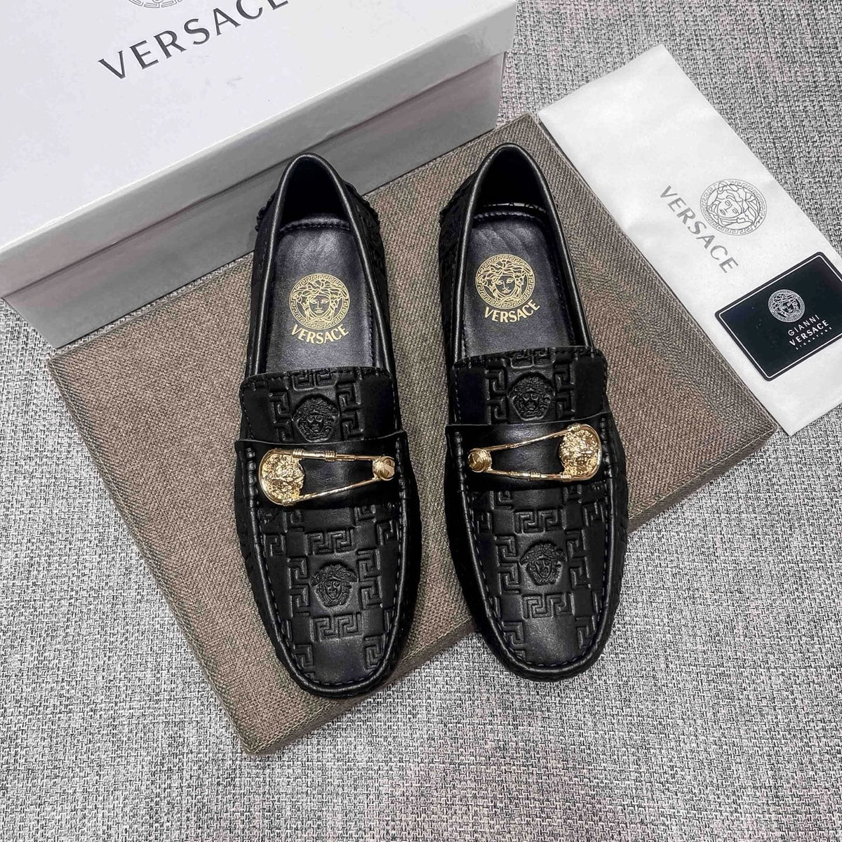Versace Men's Embossed Medallion Loafers