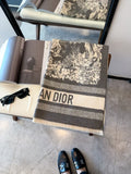 Dior Animal-Print Fringed Scarf