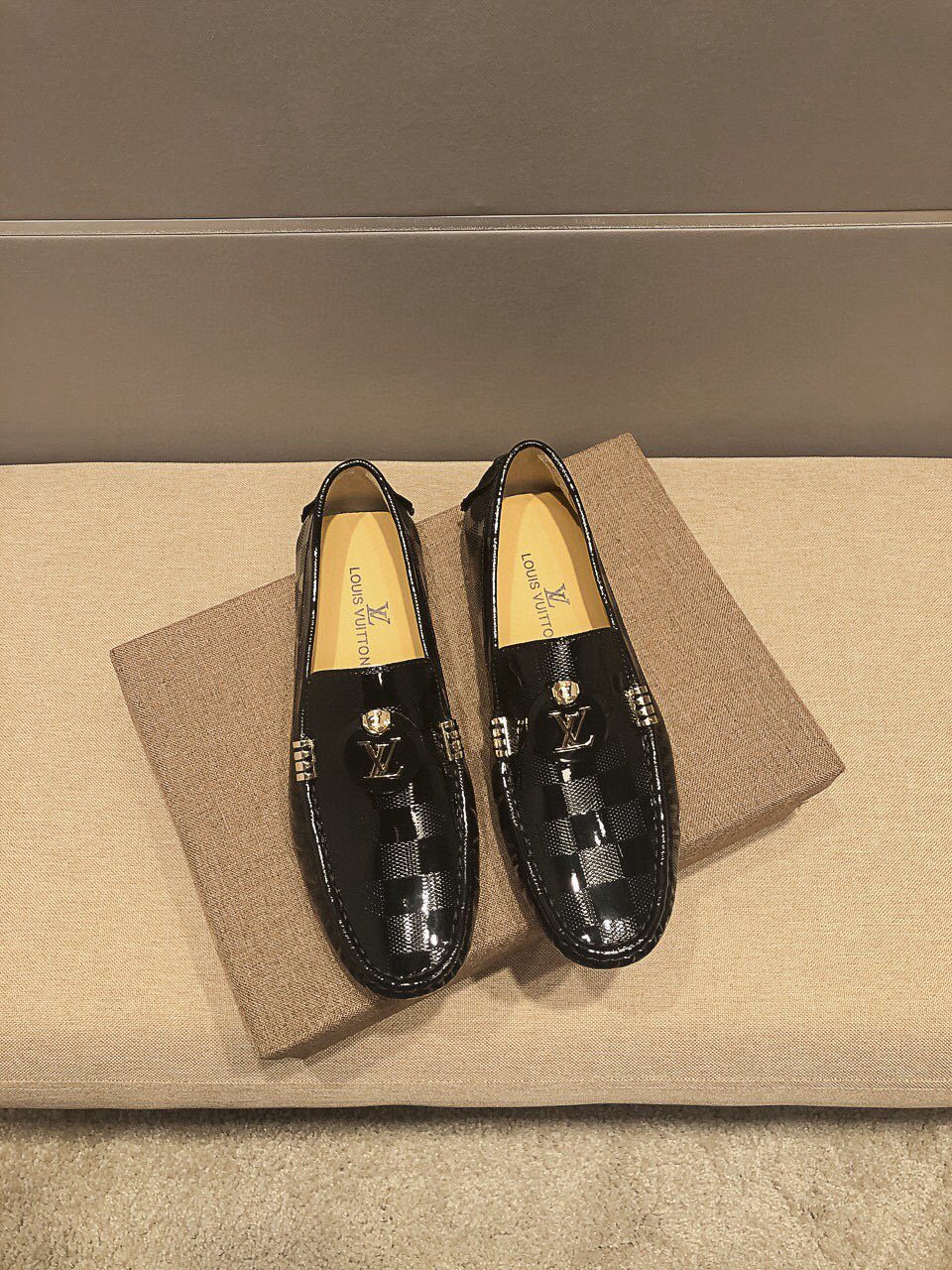 Louis Vuitton Black Checkerboard Loafers