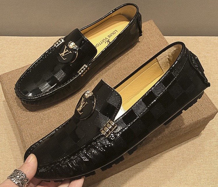 Louis Vuitton Black Checkerboard Loafers